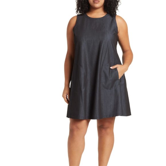 Calvin Klein Dresses & Skirts - Calvin Klein Sleeveless Denim Trapeze Dress NWT 22W